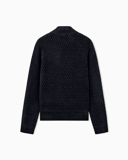 Signature Capsule textured virgin wool buttoned sweater