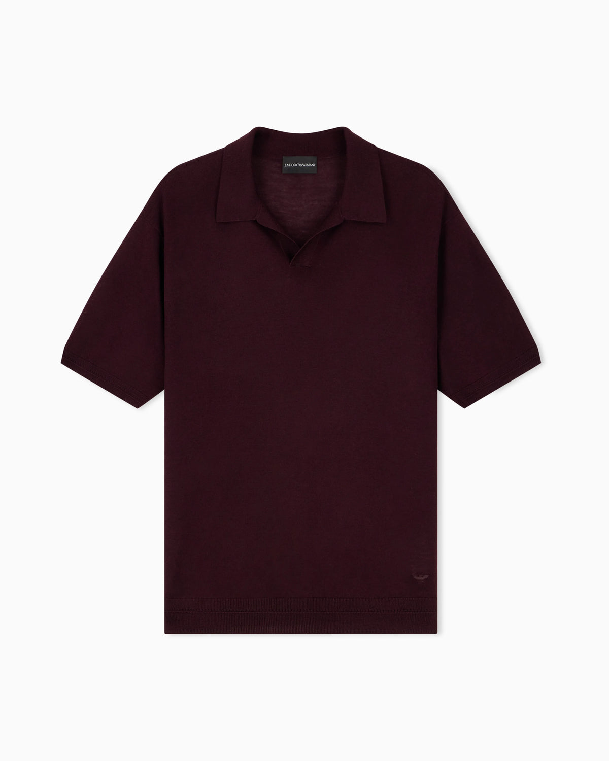 Virgin wool and silk polo neck sweater