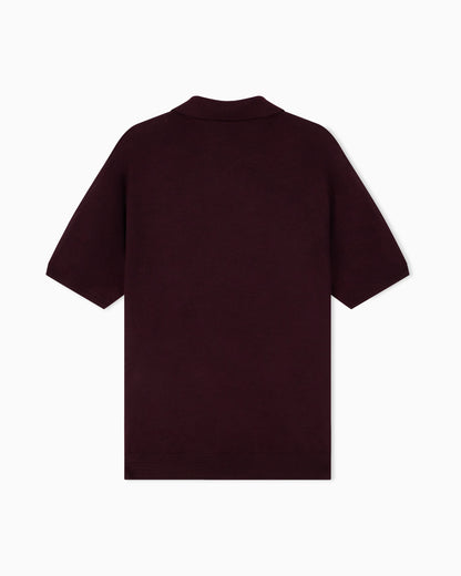 Virgin wool and silk polo neck sweater