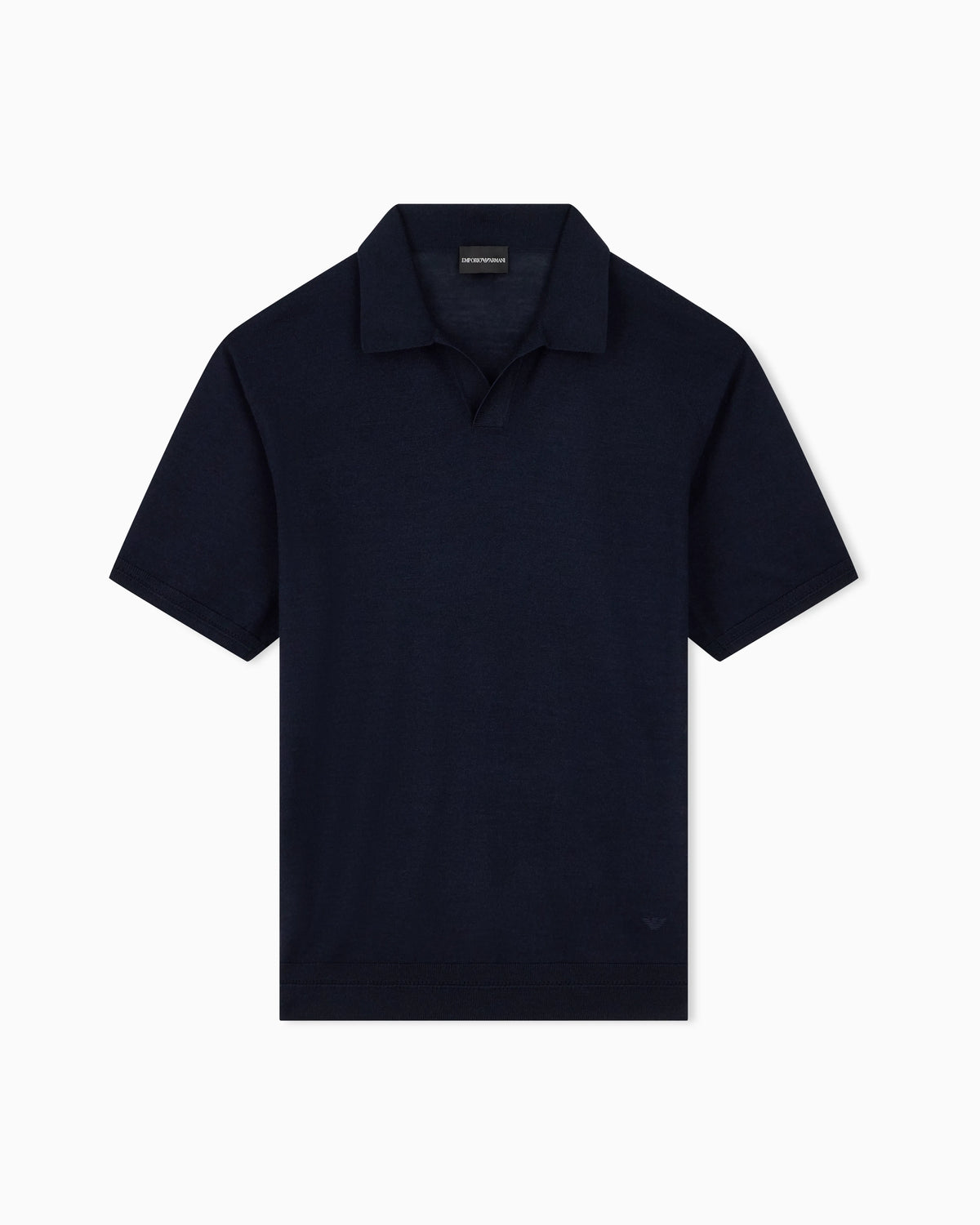 Virgin wool and silk polo neck sweater