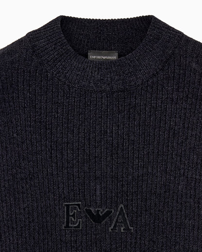 Ribbed chenille sweater with Signature Capsule logo