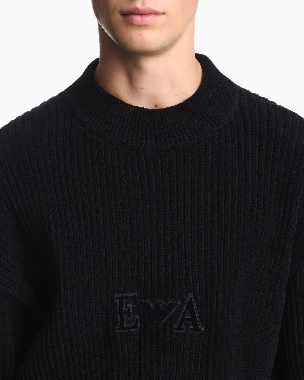 Ribbed chenille sweater with Signature Capsule logo