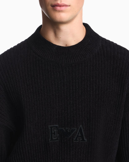 Ribbed chenille sweater with Signature Capsule logo