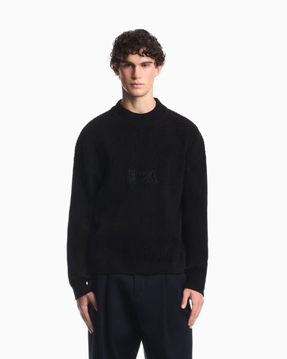 Ribbed chenille sweater with Signature Capsule logo