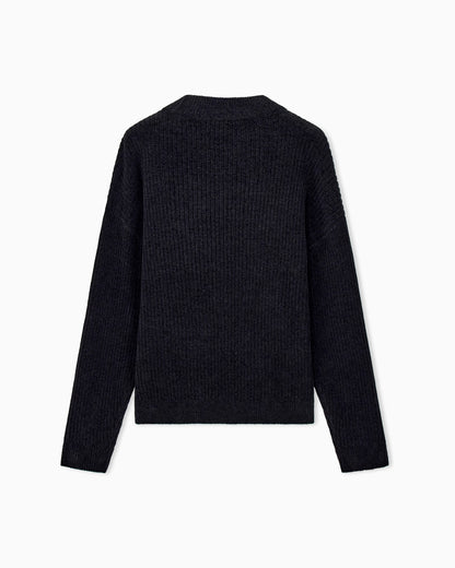 Ribbed chenille sweater with Signature Capsule logo