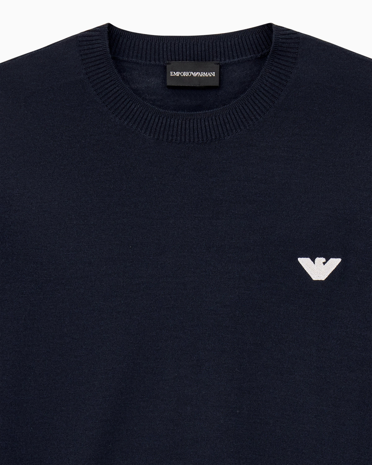Virgin wool sweater with embroidered logo