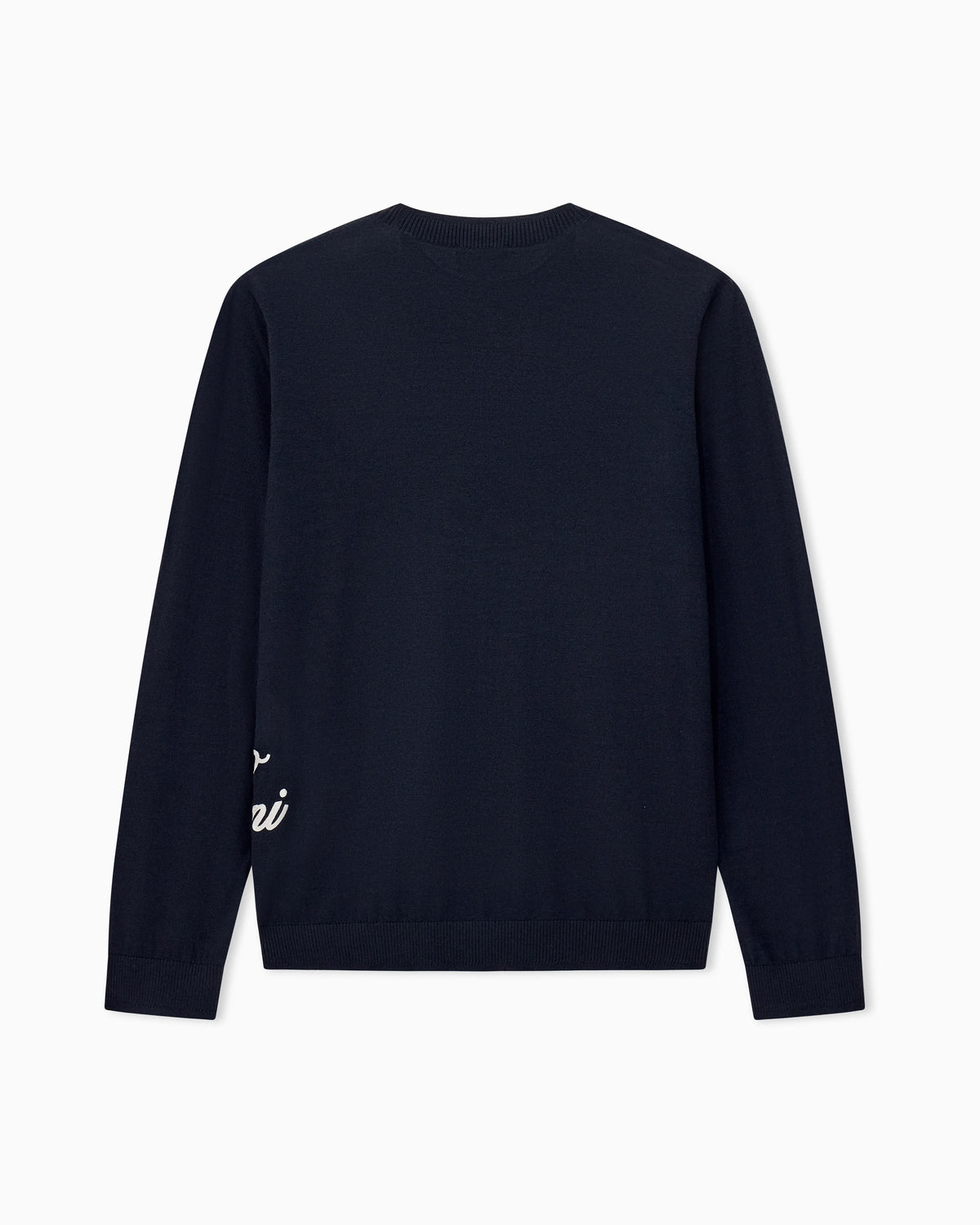 Virgin wool sweater with embroidered logo