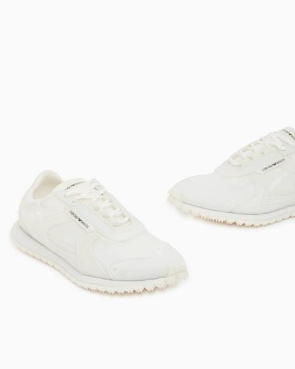 Sneakers in ripstop and mesh with textured rubber sole