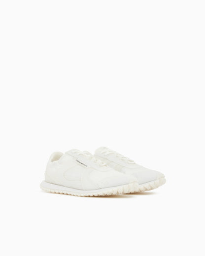 Sneakers in ripstop and mesh with textured rubber sole