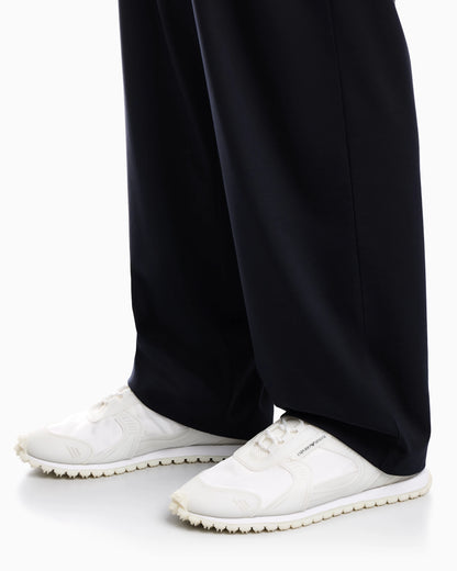 Sneakers in ripstop and mesh with textured rubber sole