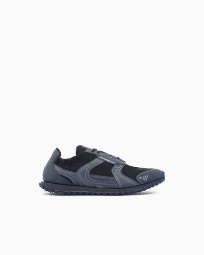 Sneakers in ripstop and mesh with textured rubber sole