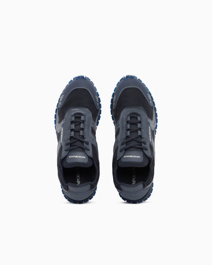 Sneakers in ripstop and mesh with textured rubber sole