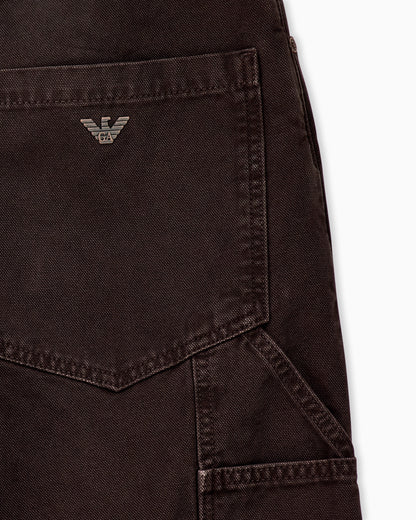 Oversized cotton workwear trousers with utility pockets