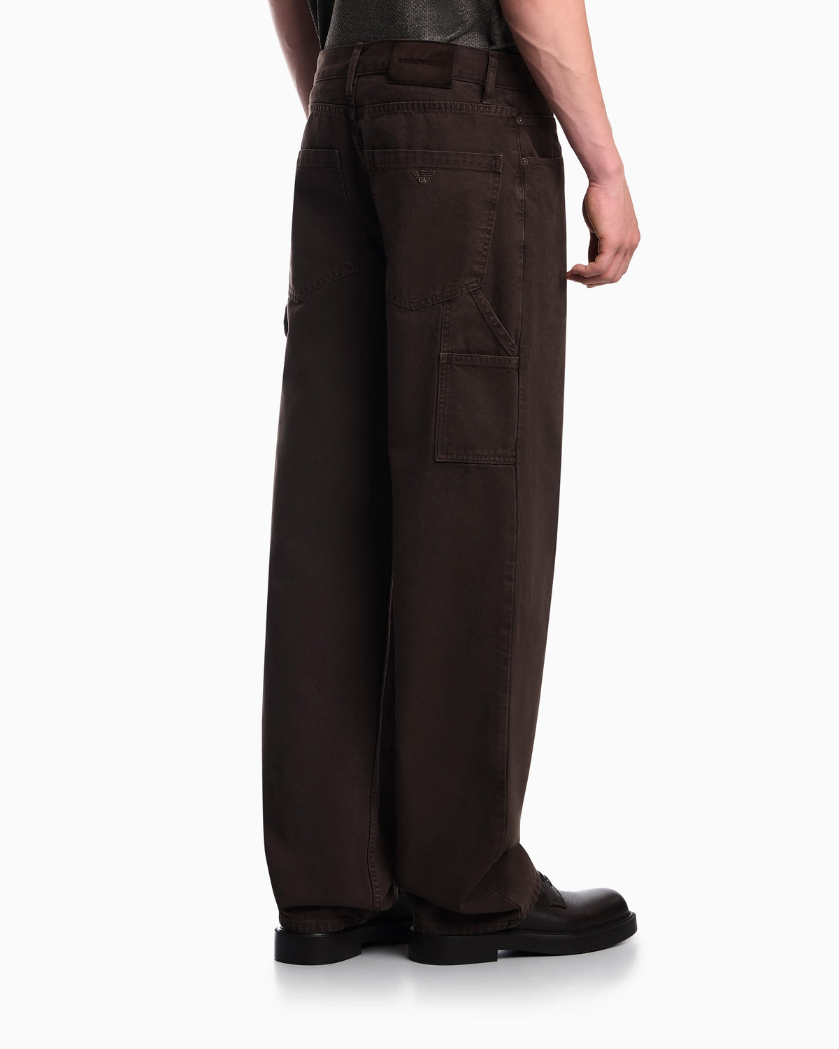 Oversized cotton workwear trousers with utility pockets