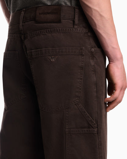 Oversized cotton workwear trousers with utility pockets