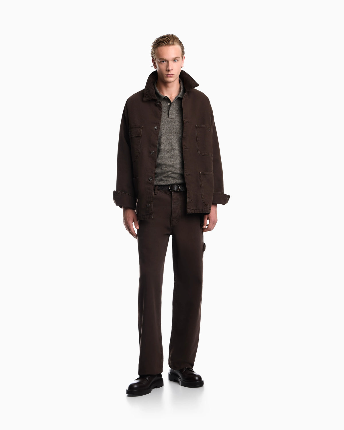 Oversized cotton workwear trousers with utility pockets