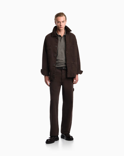 Oversized cotton workwear trousers with utility pockets