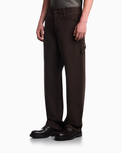 Oversized cotton workwear trousers with utility pockets