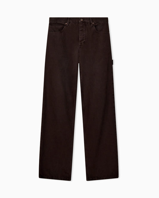 Oversized cotton workwear trousers with utility pockets