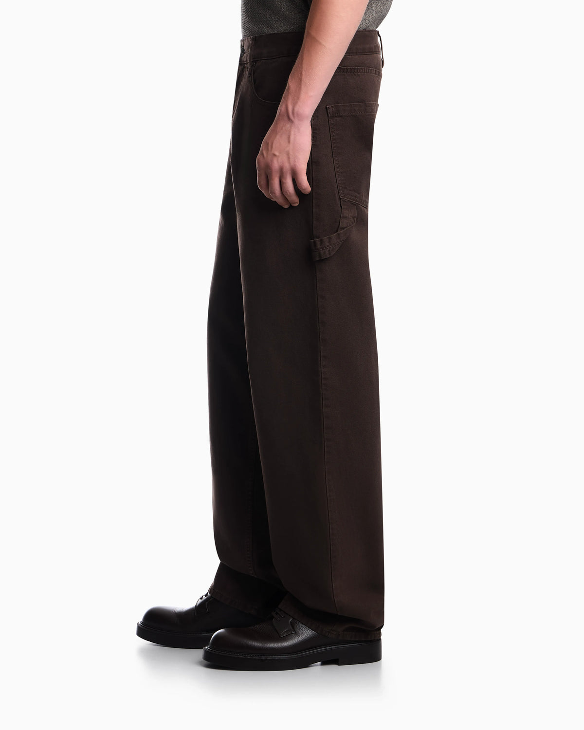 Oversized cotton workwear trousers with utility pockets