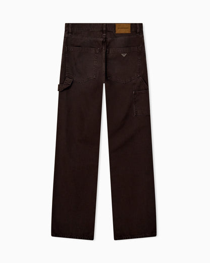 Oversized cotton workwear trousers with utility pockets
