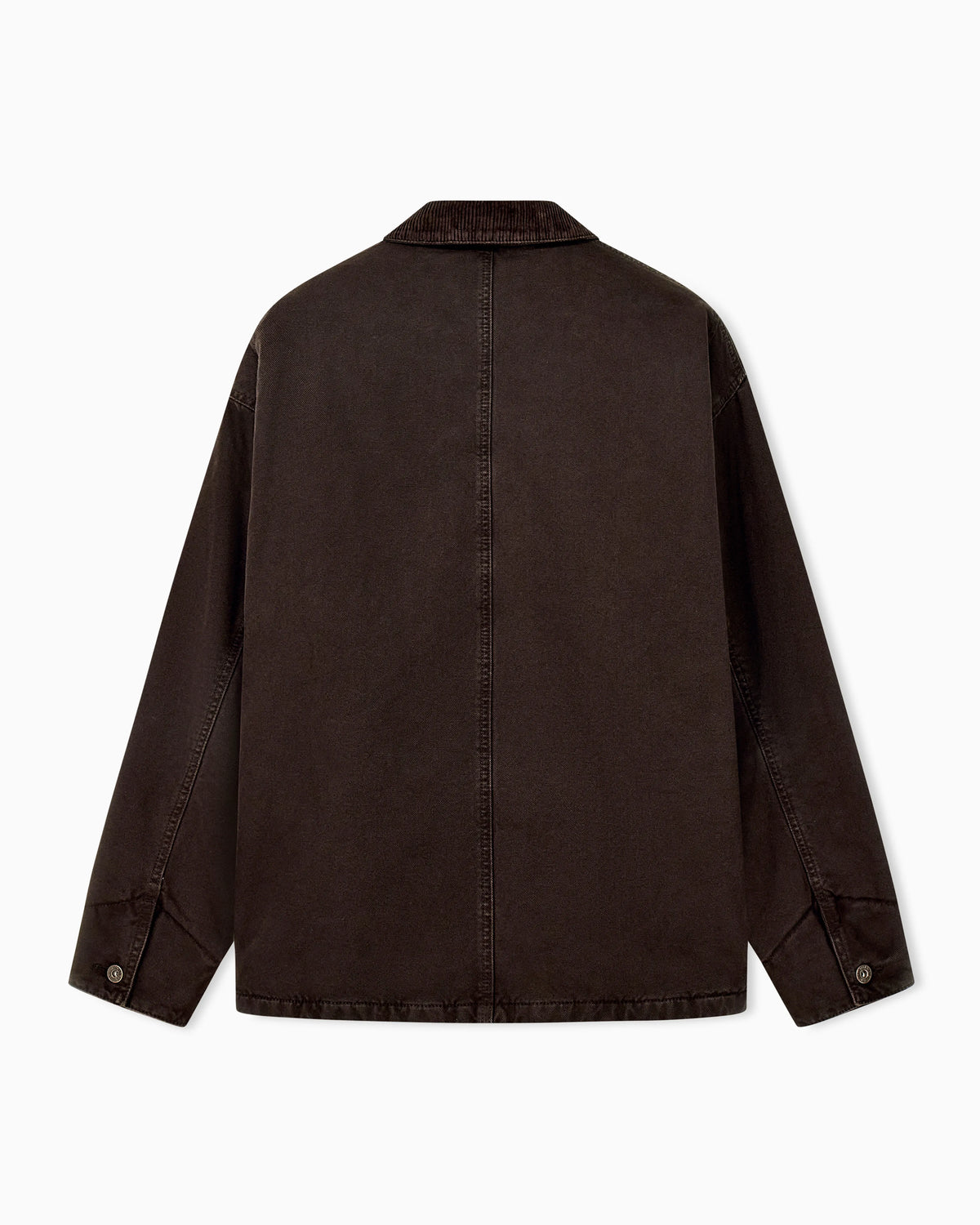 Cotton caban coat with a corduroy collar and patch pockets