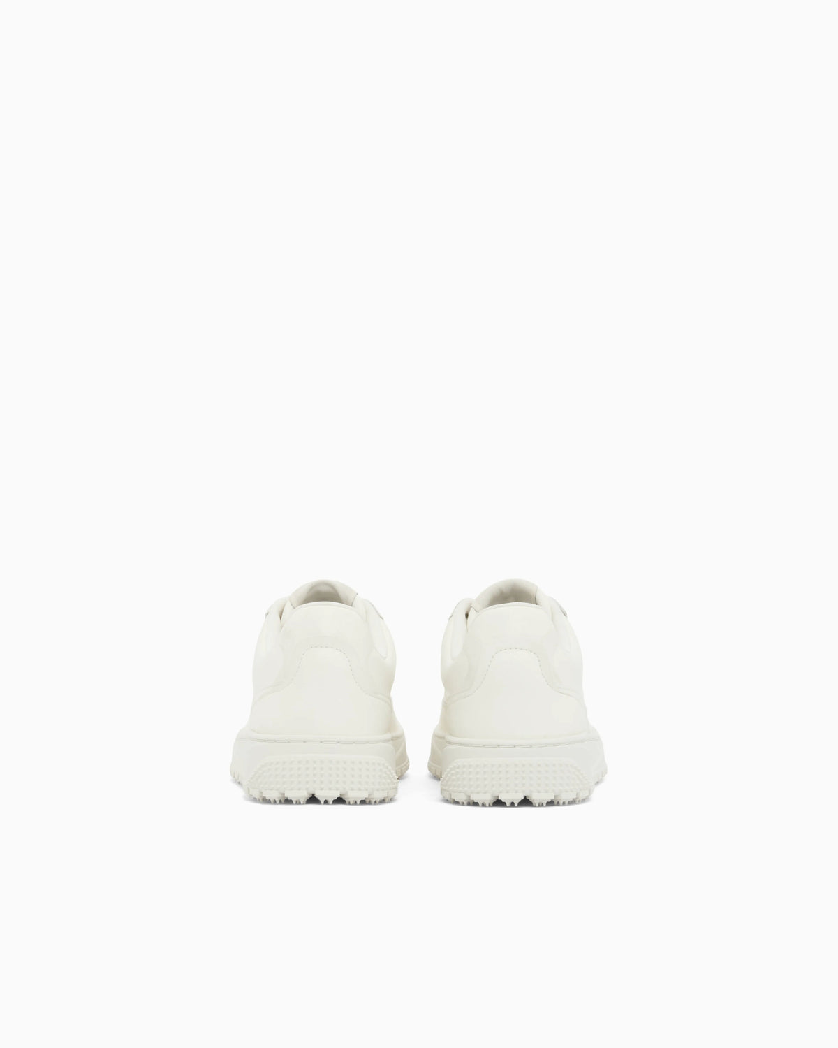 Smooth leather lace-up sneakers with a textured rubber sole