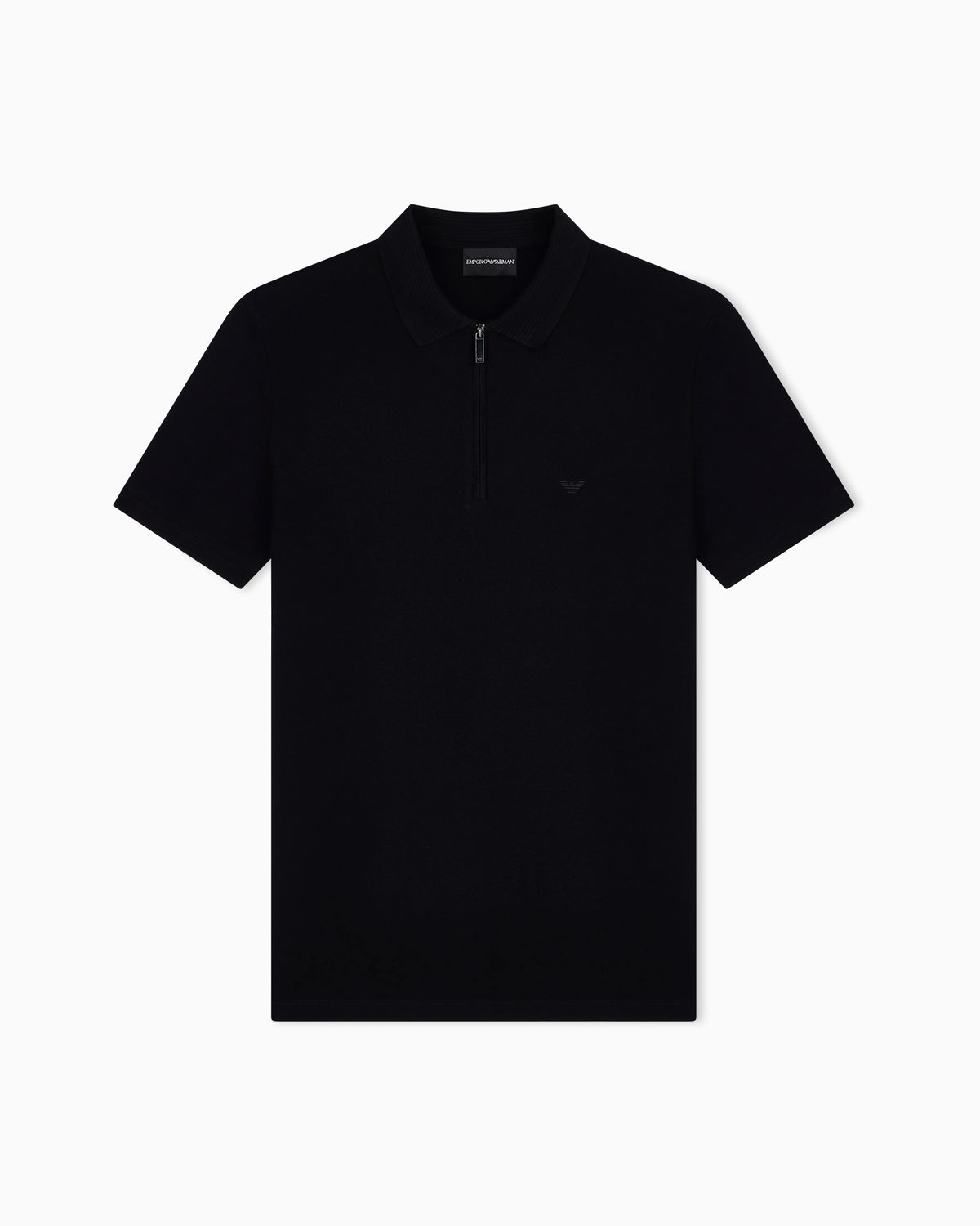 Polo shirt in piqué with partial zip