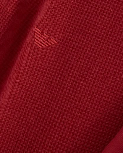 Piqué polo shirt with stripe detail on the collar