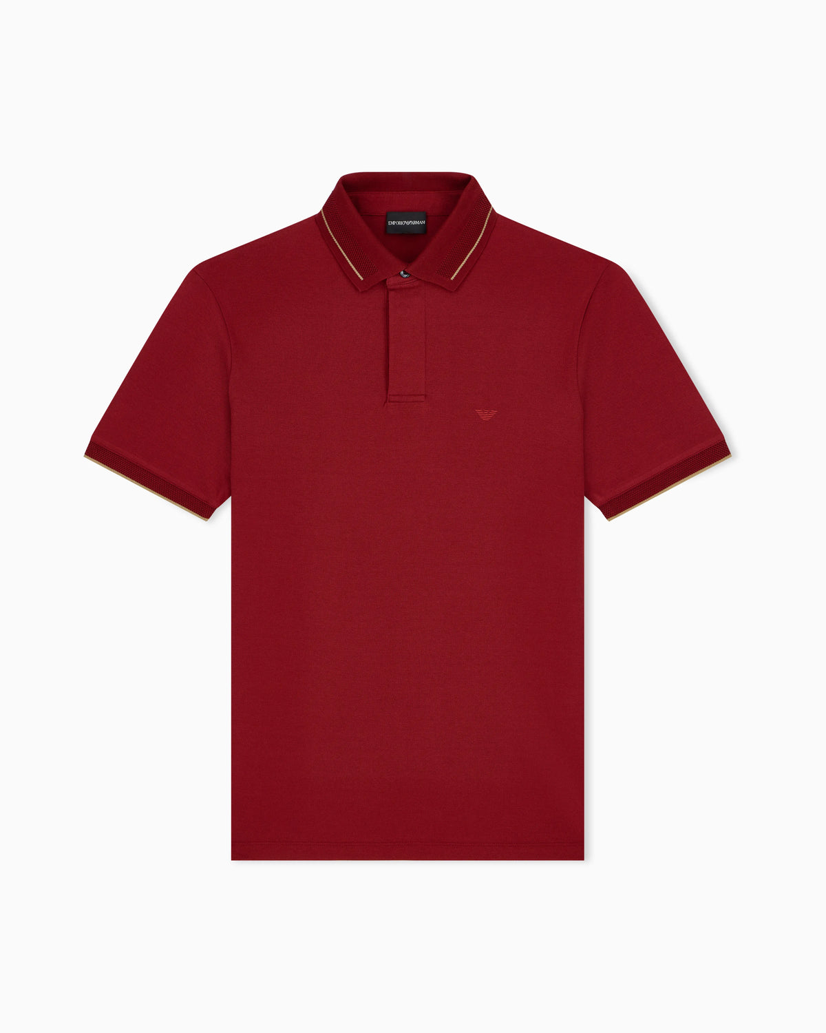 Piqué polo shirt with stripe detail on the collar