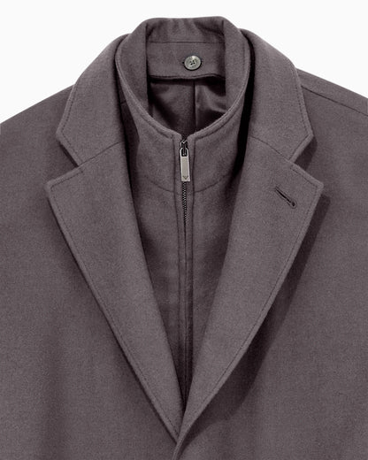 Virgin wool and cashmere blazer with a zip-up inner layer