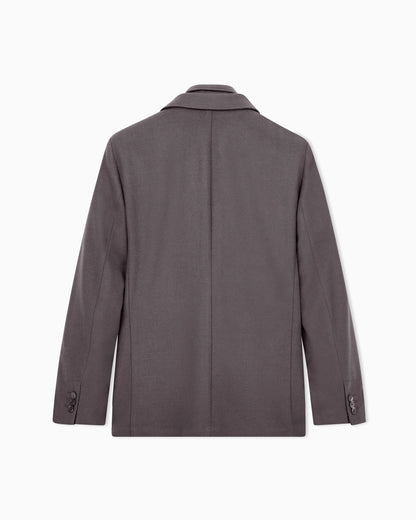 Virgin wool and cashmere blazer with a zip-up inner layer