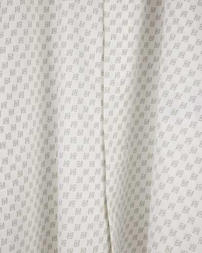 Shirt in allover print cotton satin with regular fit