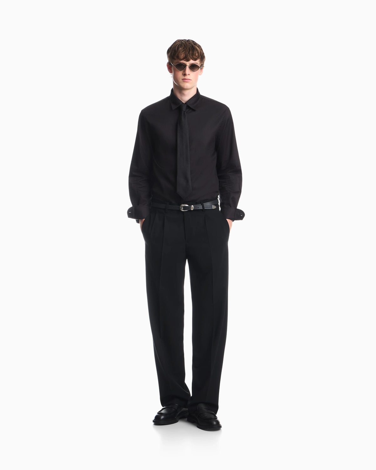 Regular fit shirt in cotton jacquard