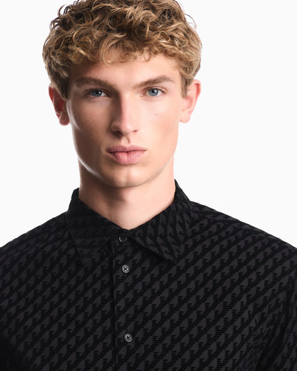 Shirt in cotton with flocking