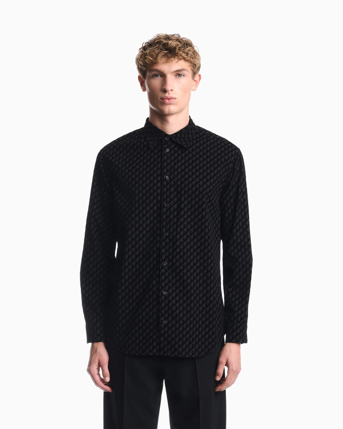 Shirt in cotton with flocking