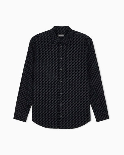 Shirt in cotton with flocking