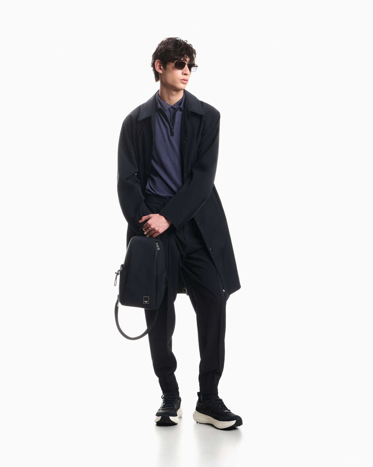 Trench coat in matte nylon Travel Essential