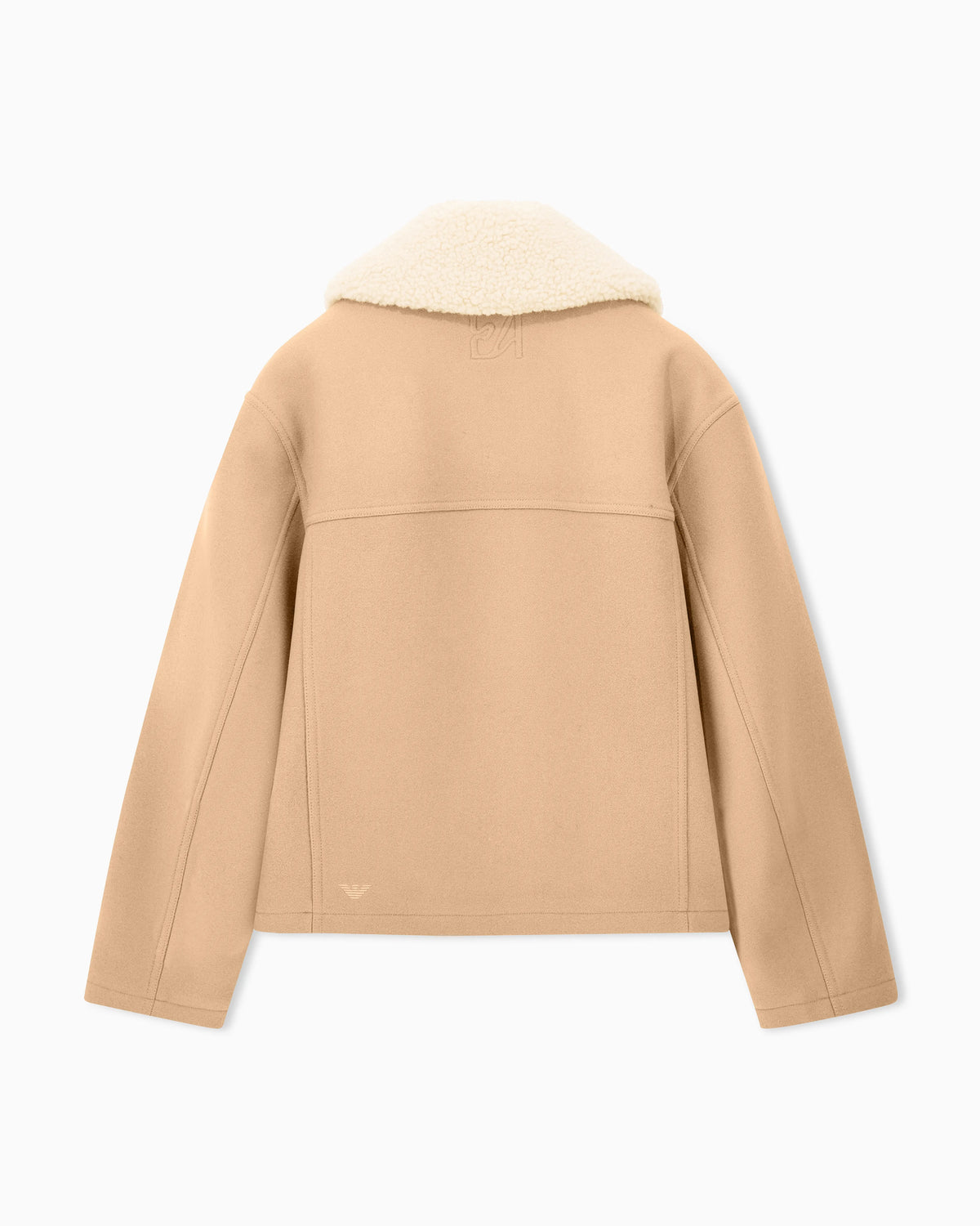 Blouson jacket in virgin wool with a shearling collar