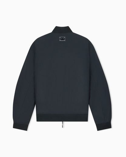 Down jacket in seersucker with regular fit and rib details