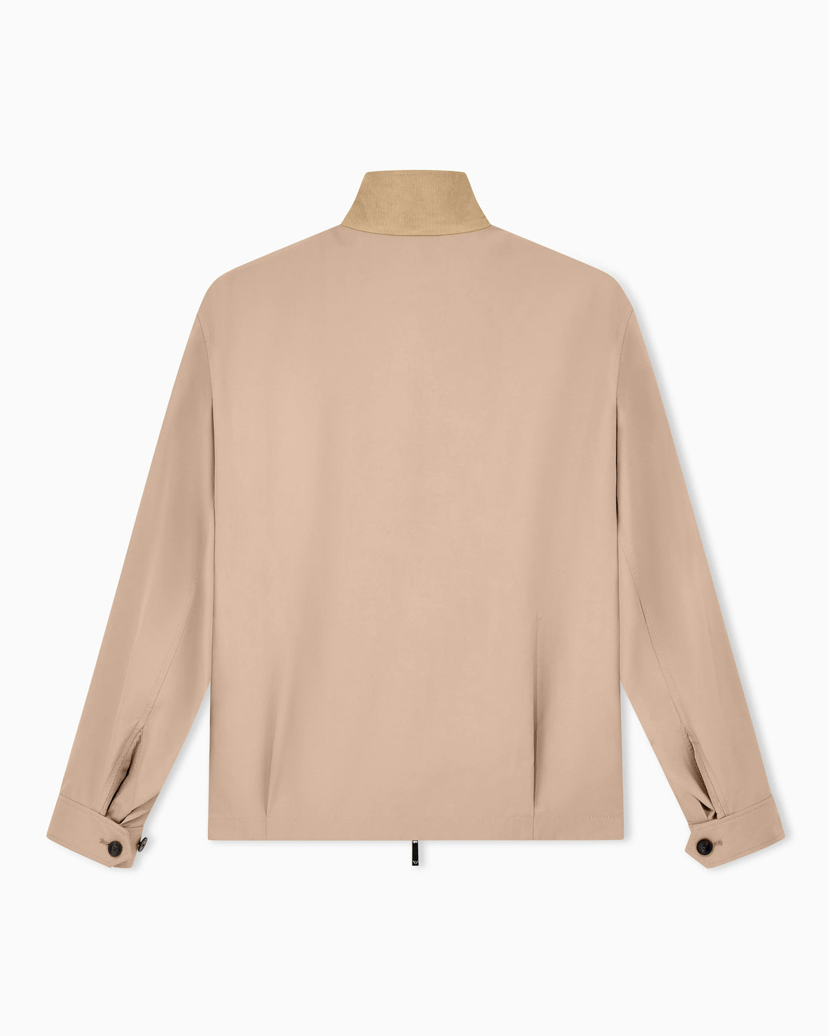 Blouson jacket with high collar and angled flap pockets