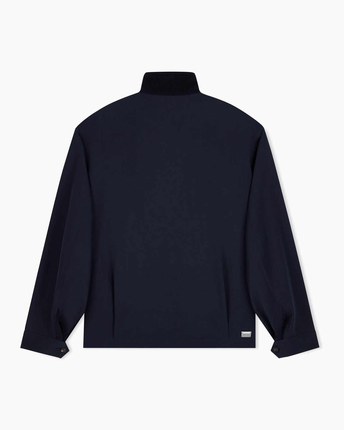 Blouson jacket with high collar and angled flap pockets