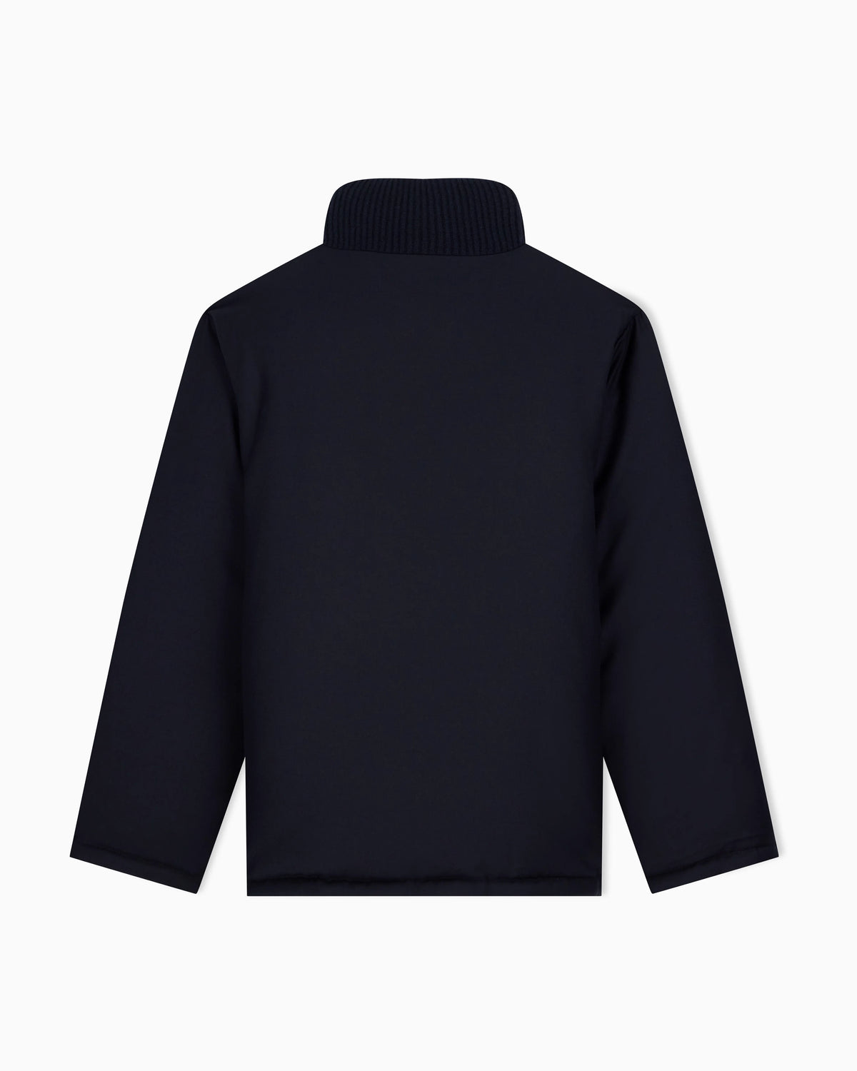 Down jacket in virgin wool and viscose twill