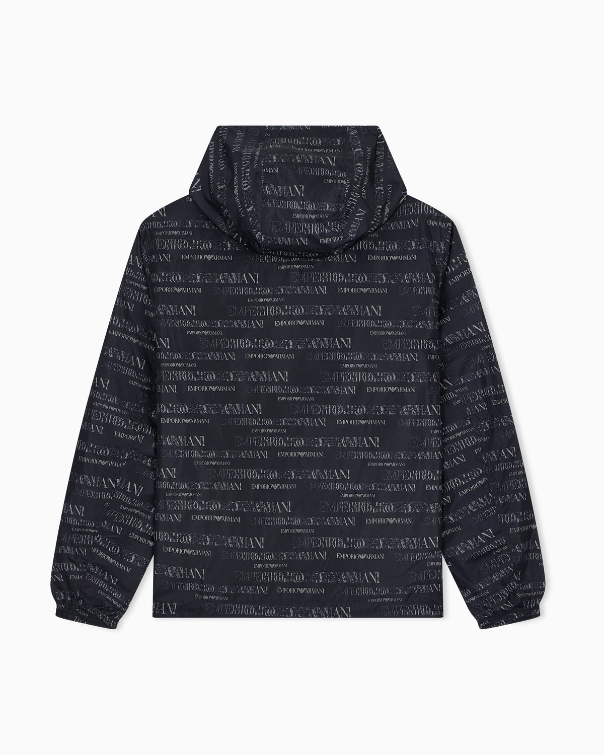Hooded blouson jacket with a zip and an all-over print