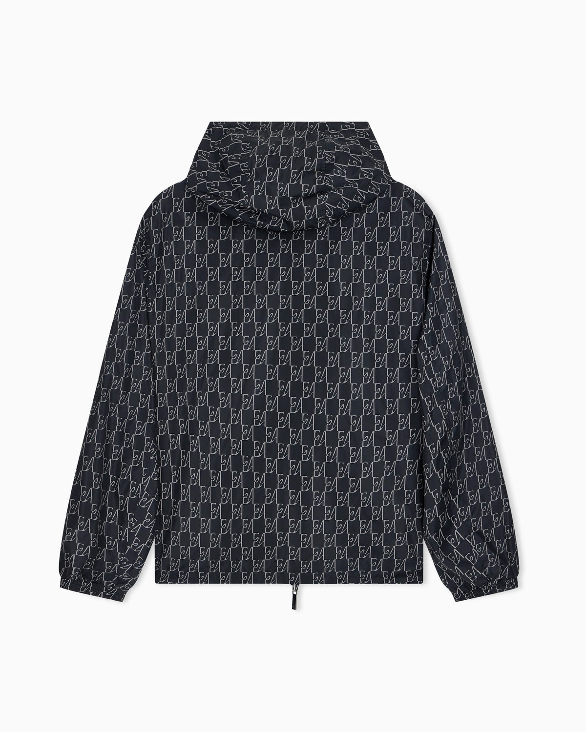 Hooded blouson jacket with a zip and an all-over print