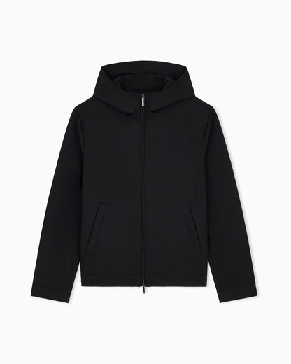 Blouson jacket seersucker with down and feather padding