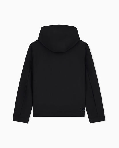 Blouson jacket seersucker with down and feather padding