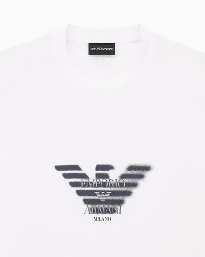 Lyocell blend jersey T-shirt with graffiti eagle logo print