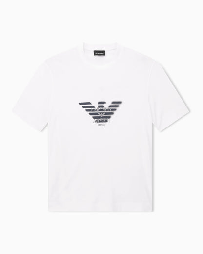 Lyocell blend jersey T-shirt with graffiti eagle logo print