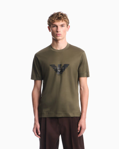 Lyocell blend jersey T-shirt with graffiti eagle logo print
